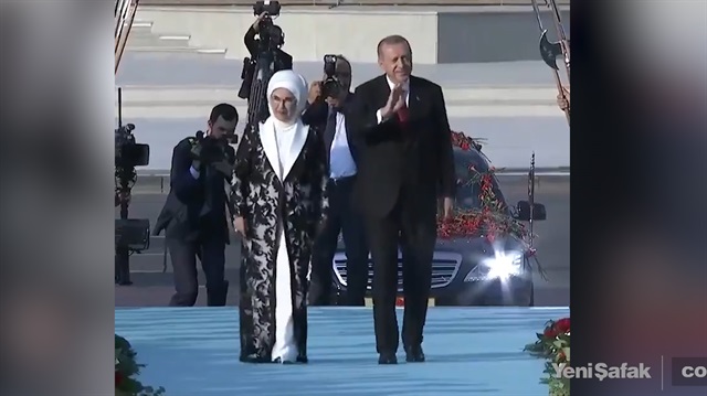 Başkan Erdoğana mehter marşlı karşılama