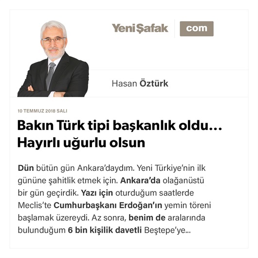 Bakın Türk tipi başkanlık oldu... Hayırlı uğurlu olsun