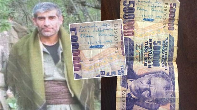 Kırmızı listedeki teröristin üzerinden şehidin parası çıktı