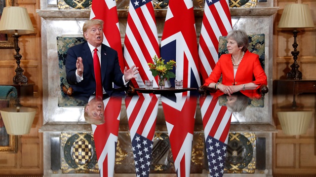 U.S. President Donald Trump and British Prime Minister Theresa 