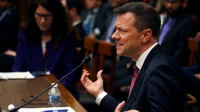 FBI Deputy Assistant Director Peter Strzok testifies before the House Committees on Judiciary and Oversight and Government Reform joint hearing on "Oversight of FBI and DOJ Actions Surrounding the 2016 Election" in the Rayburn House Office Building in Washington, U.S.