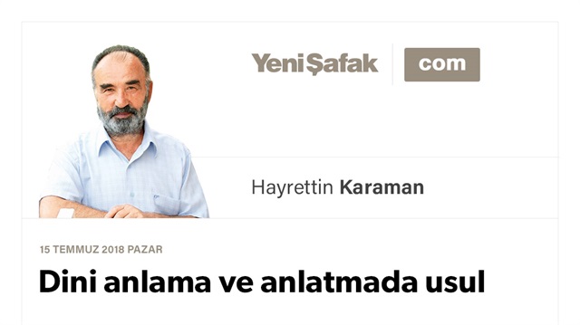 Dini anlama ve anlatmada usul