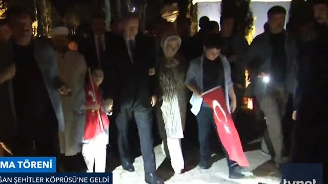 Başkan Erdoğan Şehitler Köprüsü'ne böyle geldi