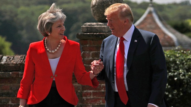 Britain's Prime Minister Theresa May and U.S. President Donald Trump