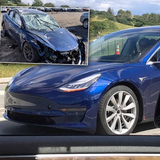 Takla atan Tesla'nın son hali korkuttu