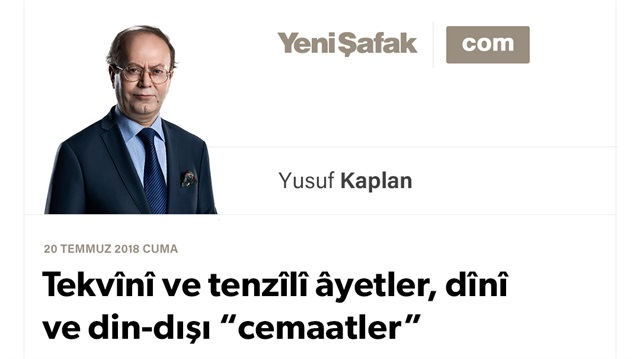 Tekvînî ve tenzîlî âyetler, dînî ve din-dışı “cemaatler”