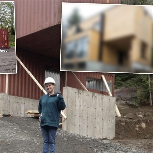 İstediği evi 4 konteyner ile yaptı