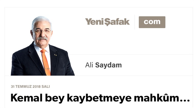 Kemal bey kaybetmeye mahkûm…