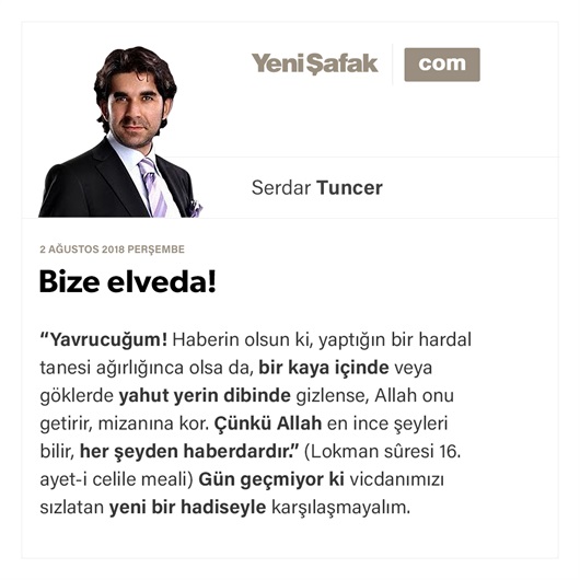 Bize elveda!