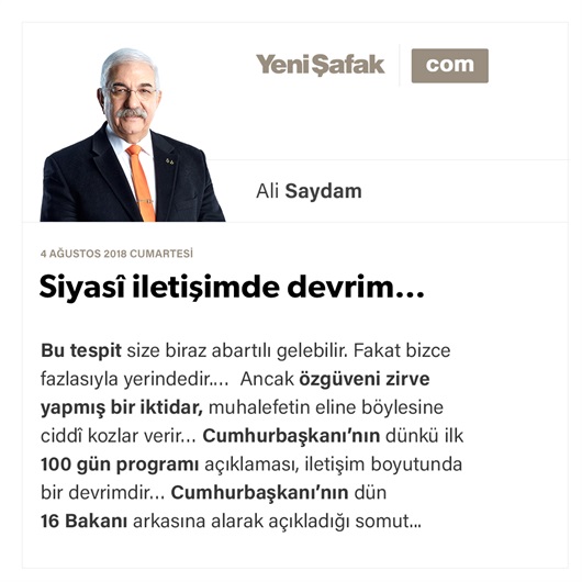 Siyasî iletişimde devrim…