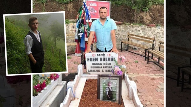 Şehit Eren Bülbül'ün kabri için Danimarka'dan gelen gurbetçi aile 4 bin km yol yaptı.