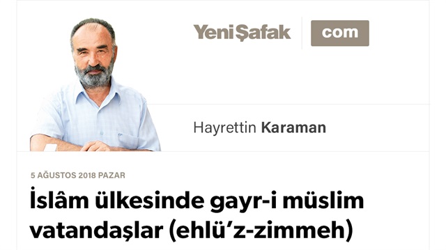 İslâm ülkesinde gayr-i müslim vatandaşlar (ehlü’z-zimmeh)