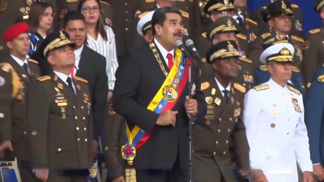 Venezuela Devlet Başkanı Maduro'ya suikast anı kamerada