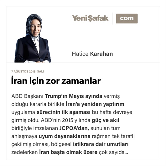 İran için zor zamanlar