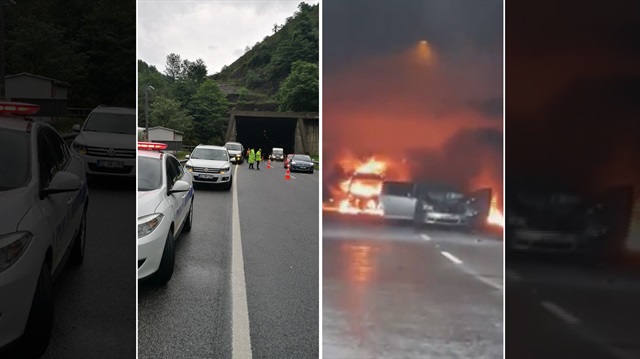 Ordu'daki tünelde meydana gelen kazanın ardından polis ekipleri yolu trafiğe kapatıldı.