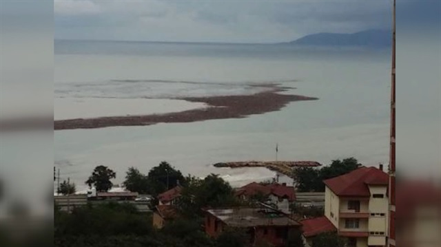 Ordu'da tonlarca fındığın denize aktığı anlar kamerada