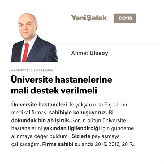 Üniversite hastanelerine mali destek verilmeli