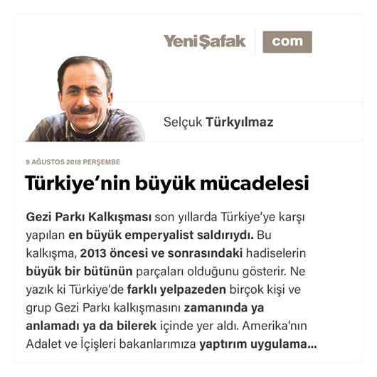 Türkiye’nin büyük mücadelesi