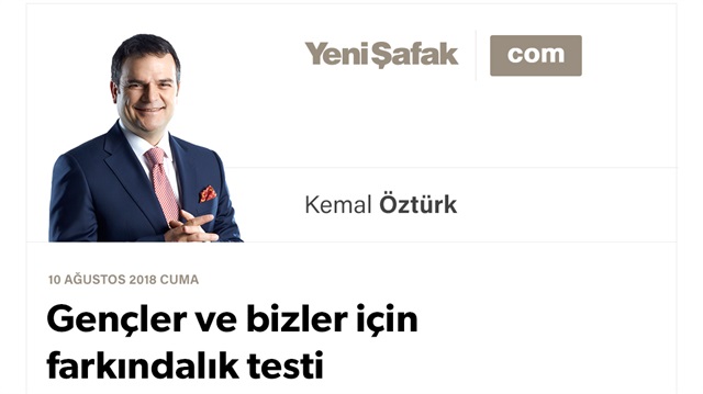 Gençler ve bizler için farkındalık testi