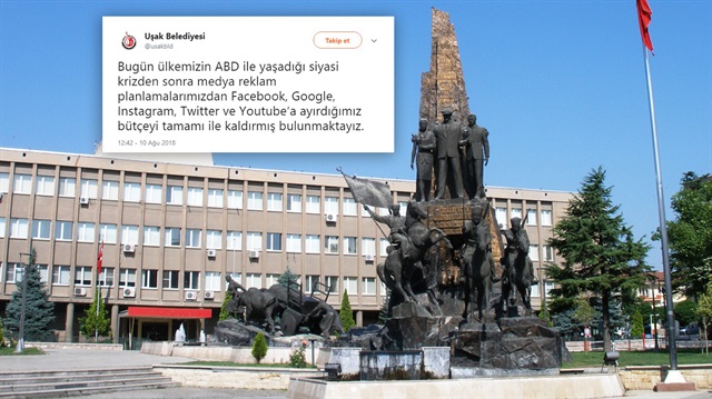Uşak Belediyesi, Türkiye ile ABD arasındaki yaşanan olaylar üzerine bazı Amerikan şirketleriyle çalışmasını durdurdu.
