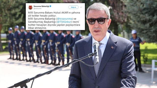 Milli Savunma Bakanlığı, Bakan Akar'ın sosyal medya hesaplarına dair açıklama yaptı.