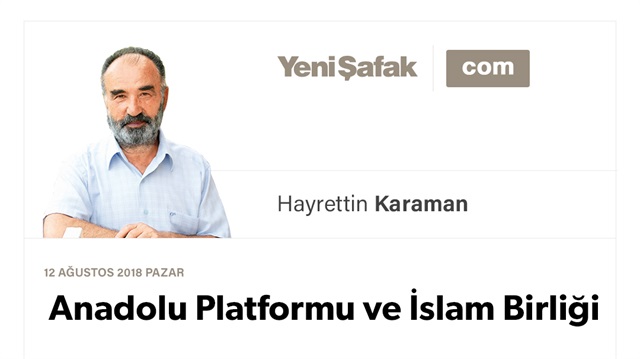 Anadolu Platformu ve İslam Birliği