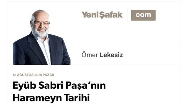 Eyüb Sabri Paşa’nın Harameyn Tarihi