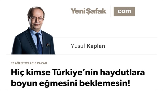 Hiç kimse Türkiye’nin haydutlara boyun eğmesini beklemesin!