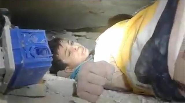 Boy rescued from under rubble in Syria’s Idlib