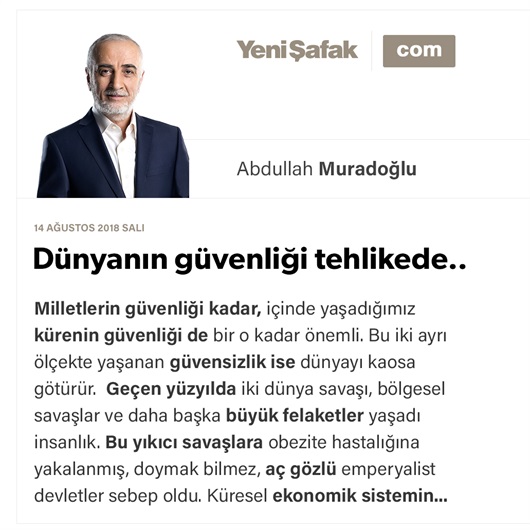 Dünyanın güvenliği tehlikede..