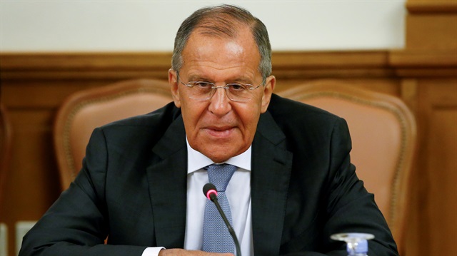 Russian Foreign Minister Sergei Lavrov attends a meeting 