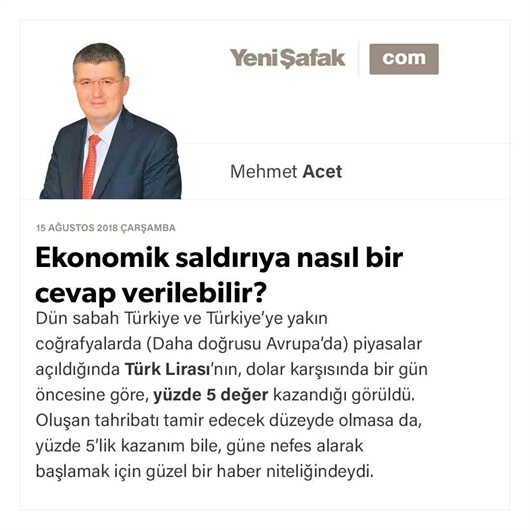 Ekonomik saldırıya nasıl bir cevap verilebilir?