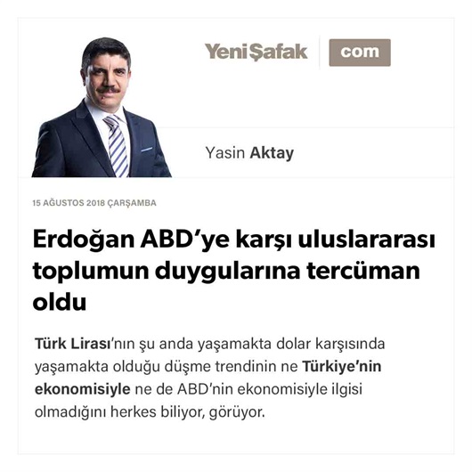 Erdoğan ABD’ye karşı uluslararası toplumun duygularına tercüman oldu