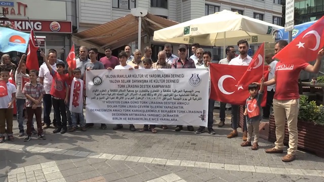 Yalova'da yaşayan Iraklılardan Türk lirasına destek