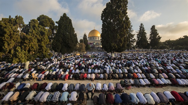 Salat al Eid prayer at Al Aqsa Mosque in Jerusalem

