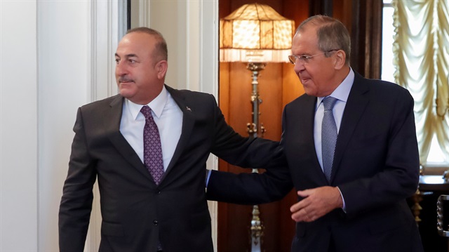 Russia's Foreign Minister Sergei Lavrov meets his Turkish counterpart Mevlut Cavuşoğlu in Moscow, Russia