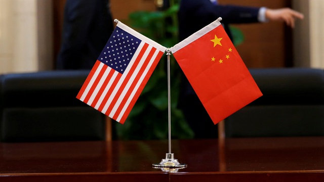 Chinese and U.S. flags 