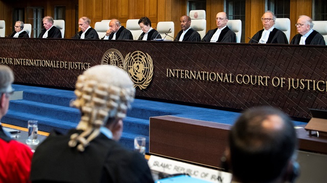 Members of the International Court of Justice attend a hearing for alleged violations of the 1955 Treaty of Amity between Iran and the U.S., at the International Court in The Hague, Netherlands August 27, 2018.