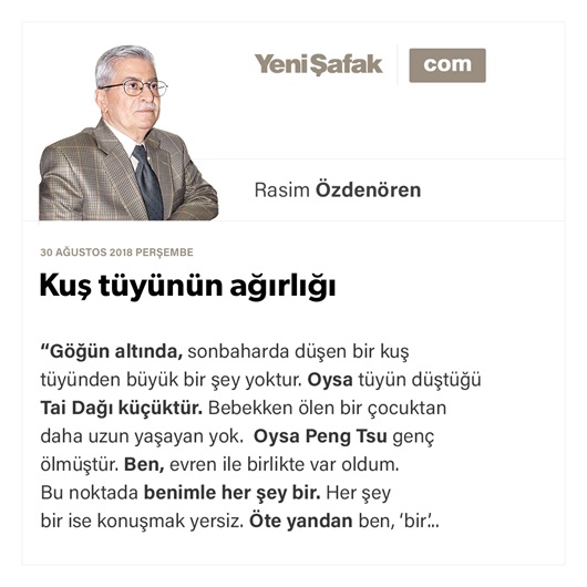 Kuş tüyünün ağırlığı