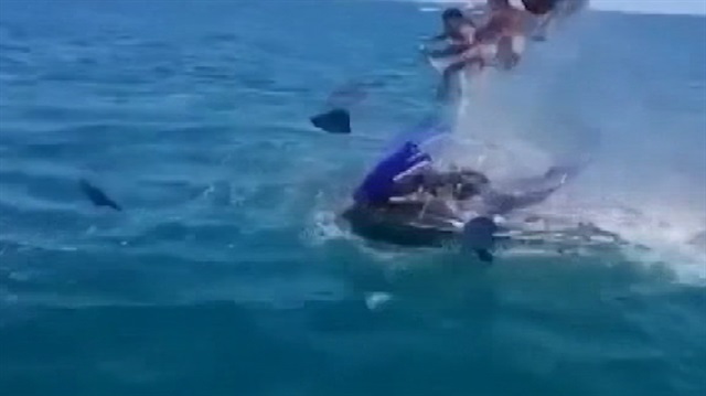 Jet-ski denizde bomba gibi patladı