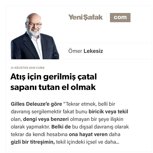 Atış için gerilmiş çatal sapanı tutan el olmak