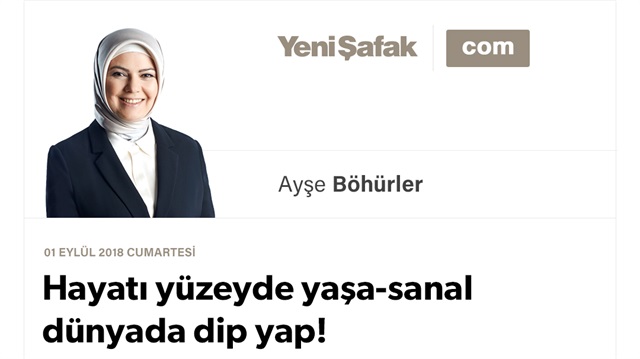 Hayatı yüzeyde yaşa-sanal dünyada dip yap!