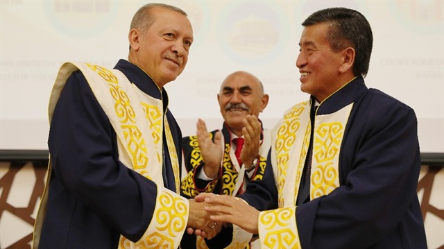 Turkish President Erdoğan receives honorary PhD in Bishkek