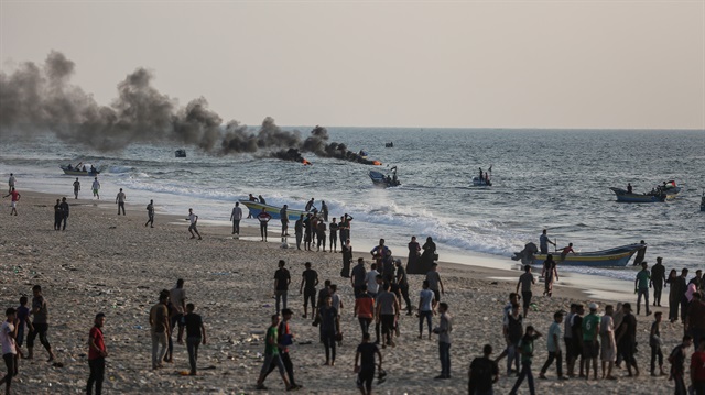 Israeli Naval Forces intervention to Palestinian protesters