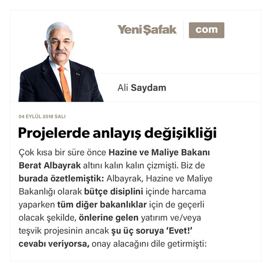 Projelerde anlayış değişikliği