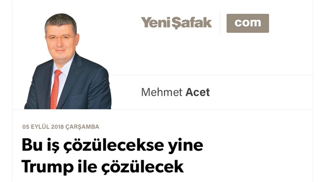 Bu iş çözülecekse yine Trump ile çözülecek