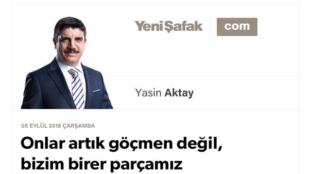 Onlar artık göçmen değil, bizim birer parçamız