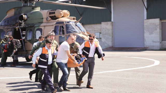 Kaçkar Dağları’na tırmanırken yaralanan Doç. Dr. Mücahit Avcil, askeri helikopterle hastaneye kaldırıldı.