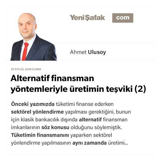 Alternatif finansman yöntemleriyle üretimin teşviki (2)