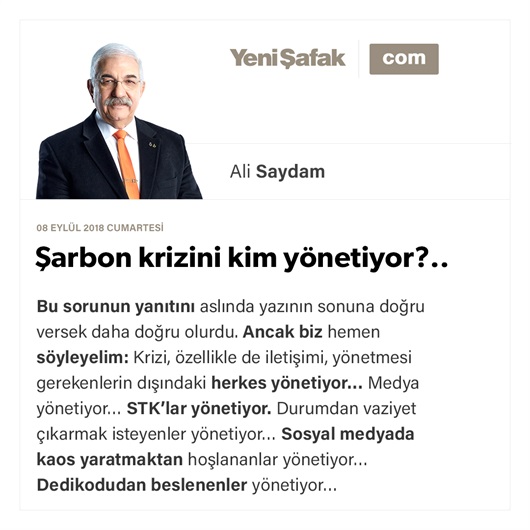 Şarbon krizini kim yönetiyor?..